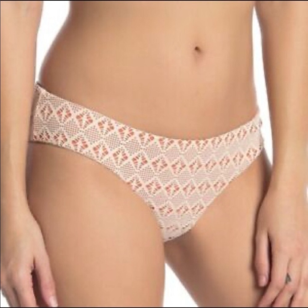NWT Becca Bikini Bottom Hipster Cut Crochet Lace Large Terra Cotta Cream